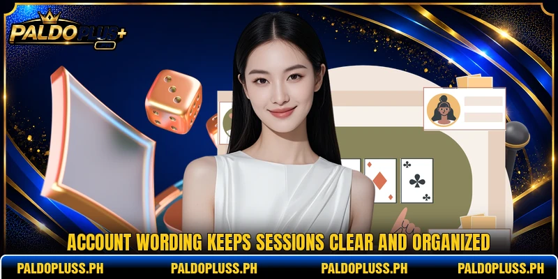 Account wording keeps sessions clear and organized Account wording keeps sessions clear and organized