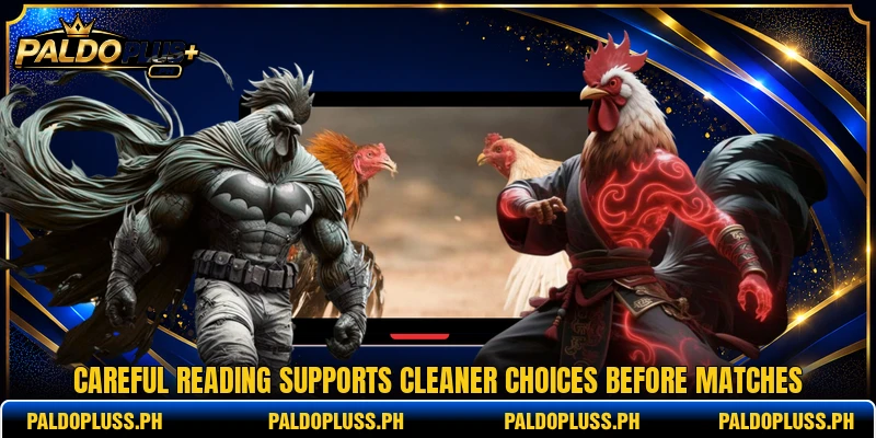 Careful reading supports cleaner choices before matches Careful reading supports cleaner choices before matches