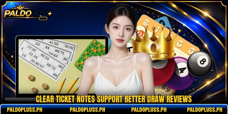 Clear ticket notes support better draw reviews Clear ticket notes support better draw reviews