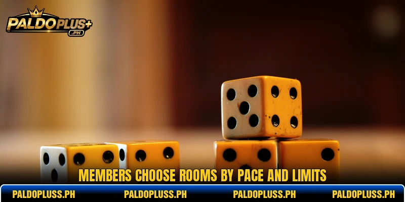 Members choose rooms by pace and limits Members choose rooms by pace and limits