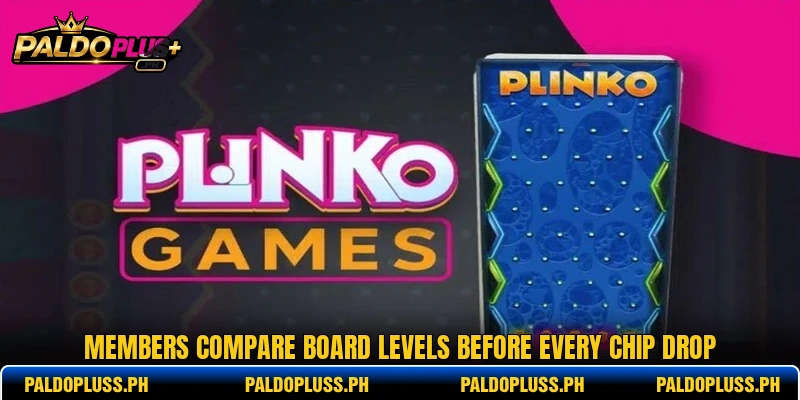 Members compare board levels before every chip drop