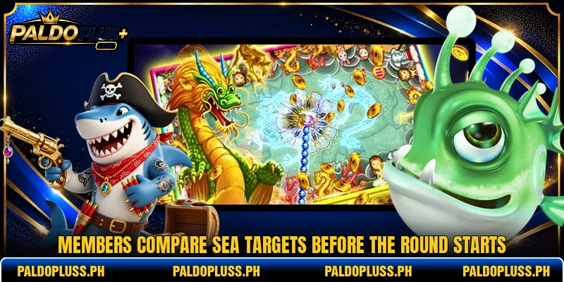 Members compare sea targets before the round starts Members compare sea targets before the round starts
