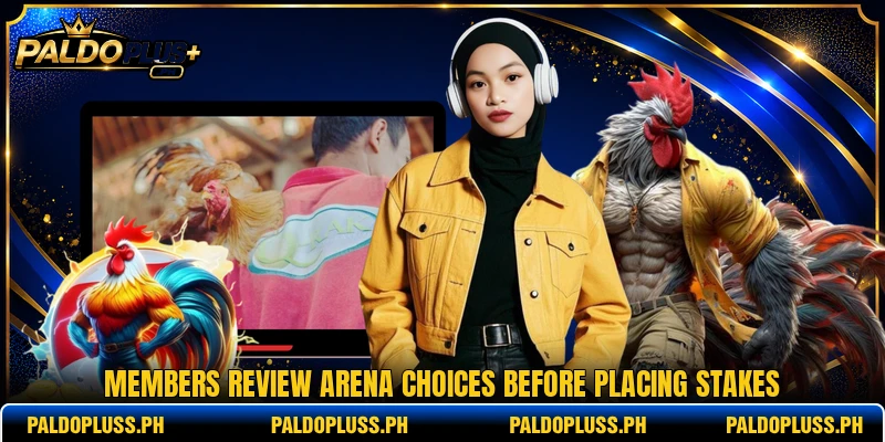 Members review arena choices before placing stakes Members review arena choices before placing stakes