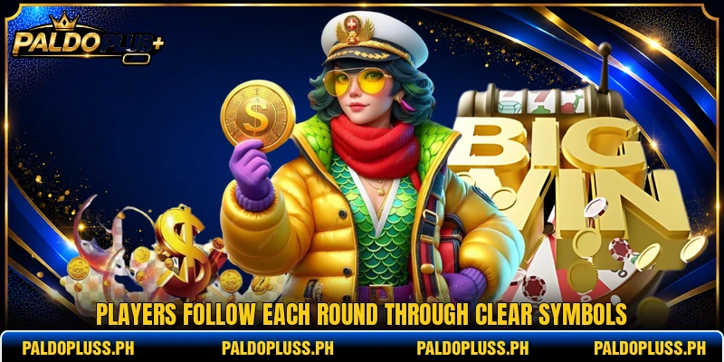 Players follow each round through clear symbols Players follow each round through clear symbols