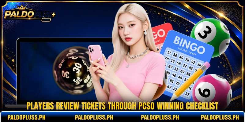 Players review tickets through pcso winning checklist Players review tickets through pcso winning checklist