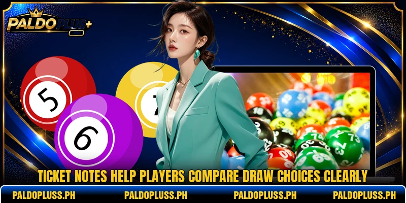 Ticket notes help players compare draw choices clearly